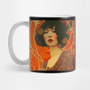 Art Deco Style Woman Mug